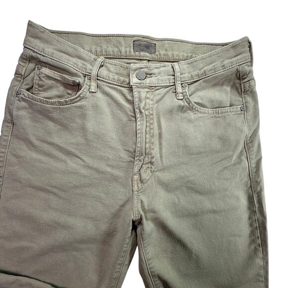 Mother The Insider Ankle Fray Jeans Chalk It Up Tan Crop Raw Hem Size 30 - Picture 4 of 16